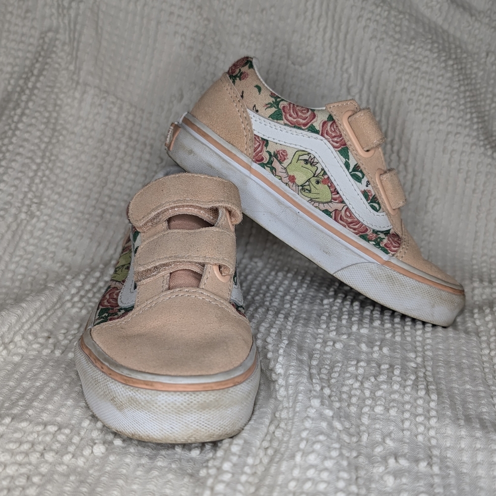 Vans║Pink Frog Old School Velcro Sneakers║Size 12
